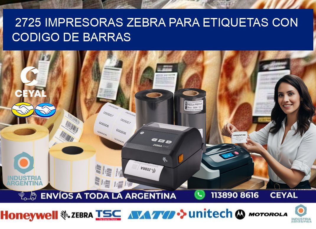 2725 impresoras zebra para etiquetas con codigo de barras