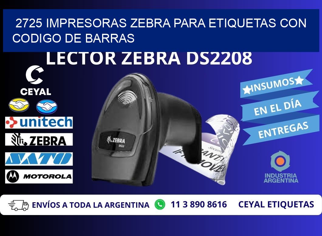 2725 impresoras zebra para etiquetas con codigo de barras