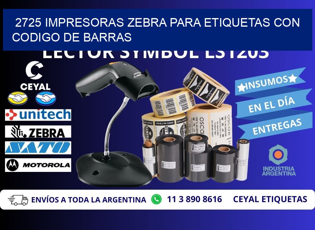 2725 impresoras zebra para etiquetas con codigo de barras