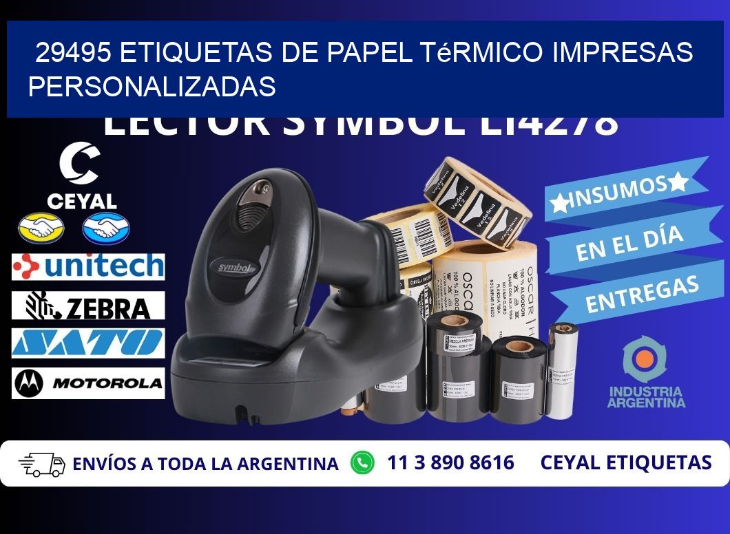 29495 Etiquetas de papel térmico impresas personalizadas