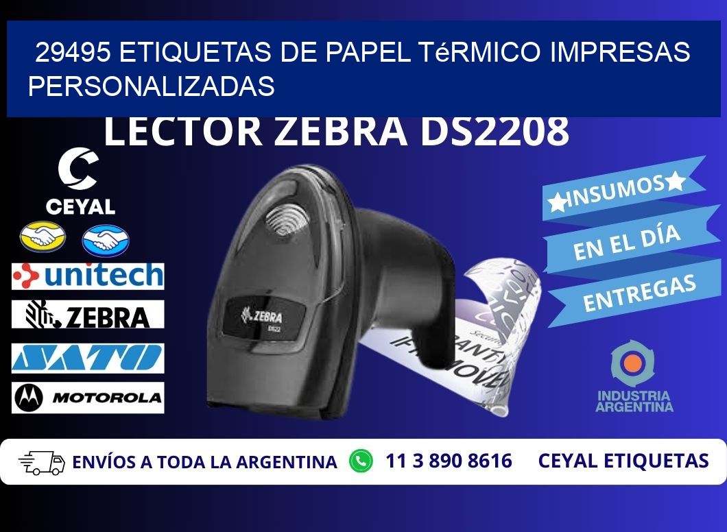 29495 Etiquetas de papel térmico impresas personalizadas