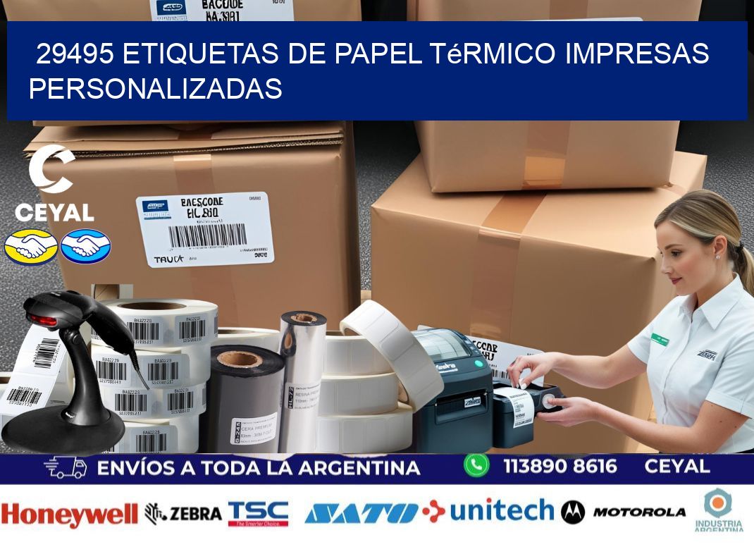 29495 Etiquetas de papel térmico impresas personalizadas