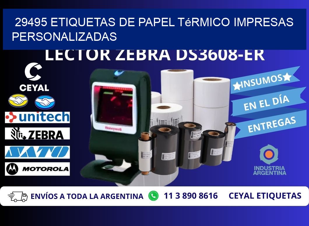 29495 Etiquetas de papel térmico impresas personalizadas