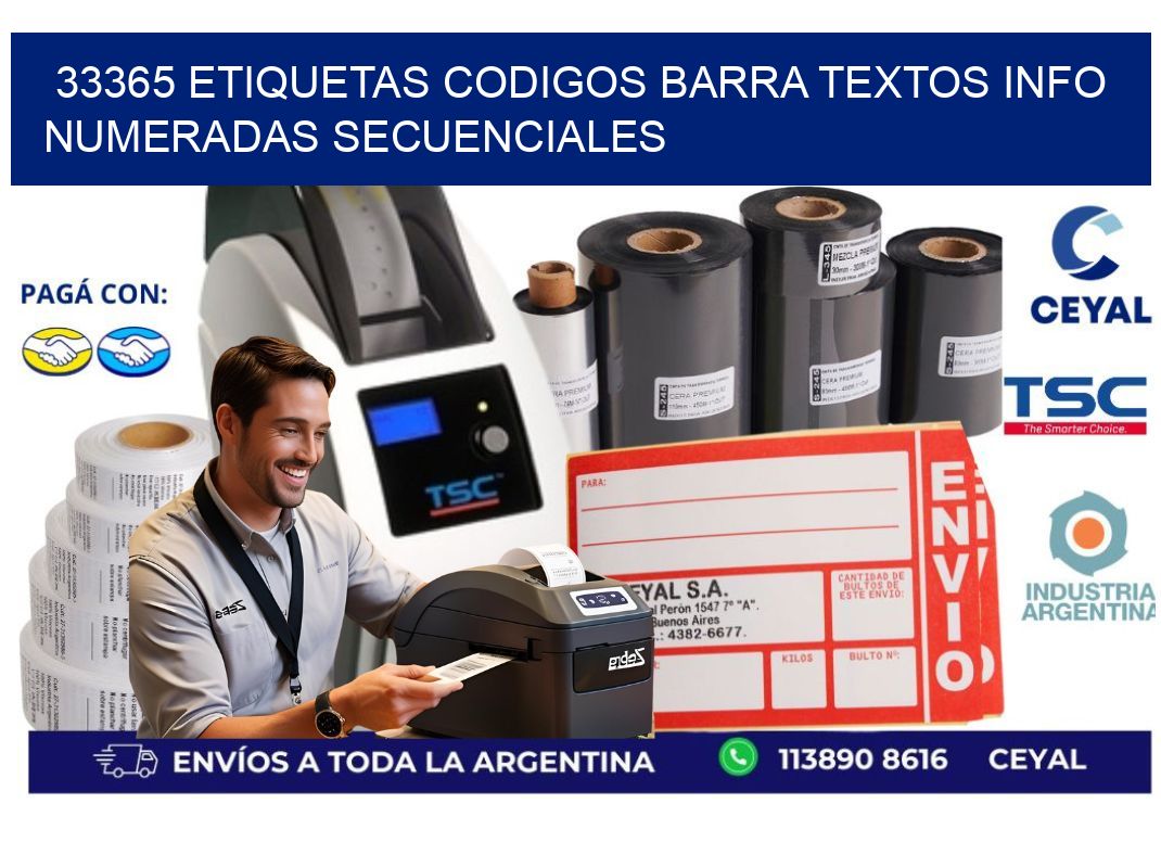 33365 Etiquetas Codigos Barra Textos Info Numeradas Secuenciales