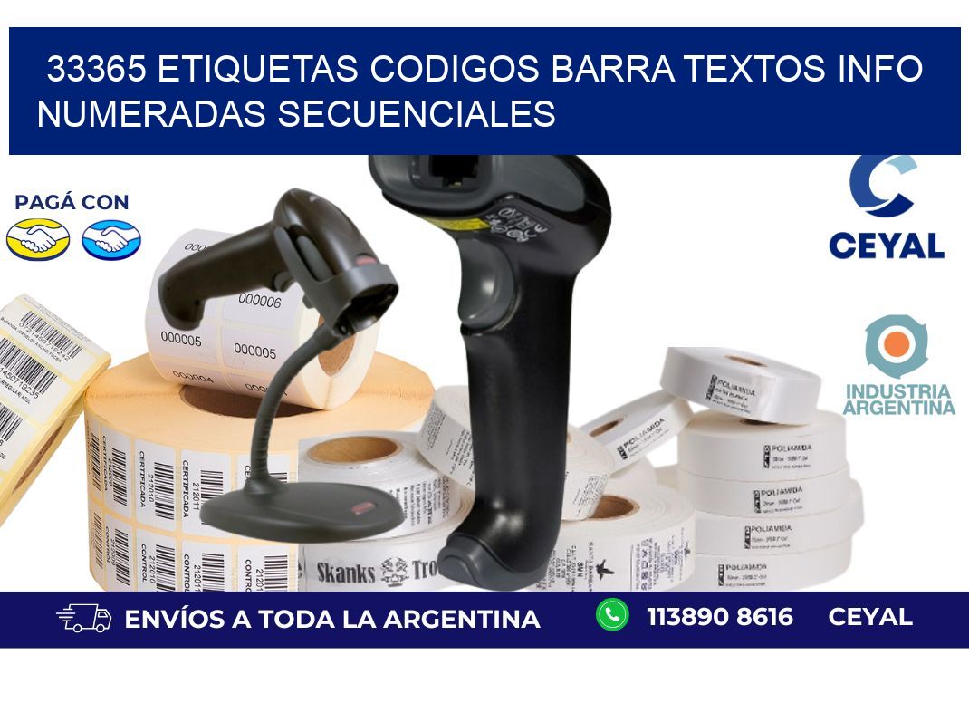 33365 Etiquetas Codigos Barra Textos Info Numeradas Secuenciales
