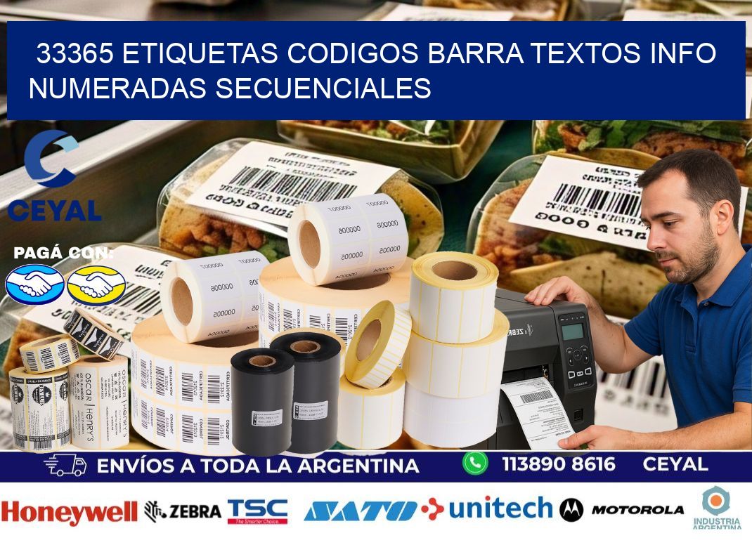 33365 Etiquetas Codigos Barra Textos Info Numeradas Secuenciales