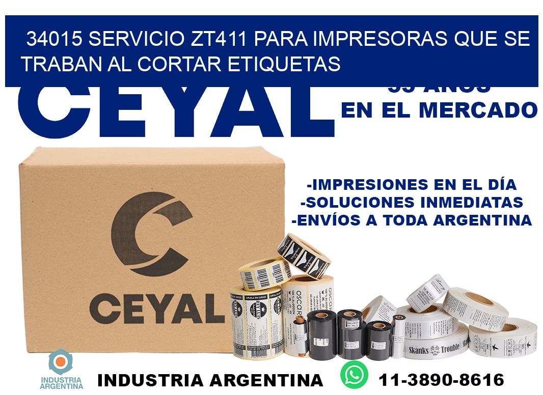 34015 servicio zt411 para impresoras que se traban al cortar etiquetas