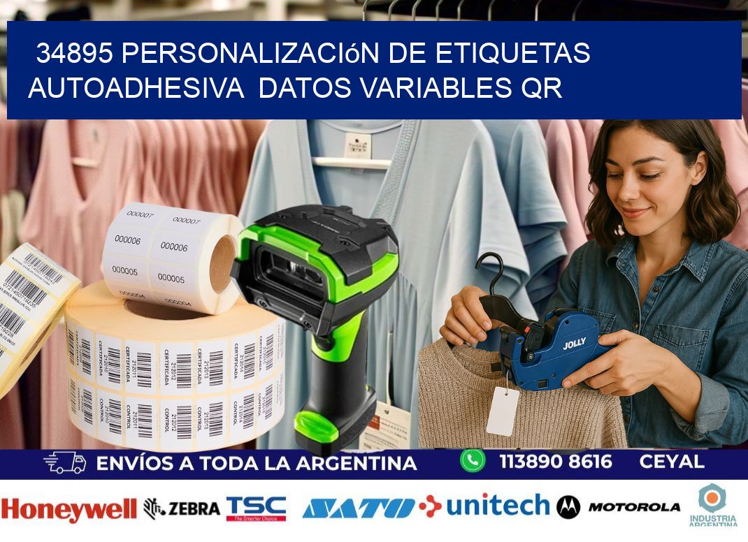 34895 Personalización de etiquetas autoadhesiva  datos variables QR