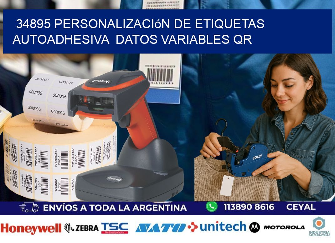34895 Personalización de etiquetas autoadhesiva  datos variables QR