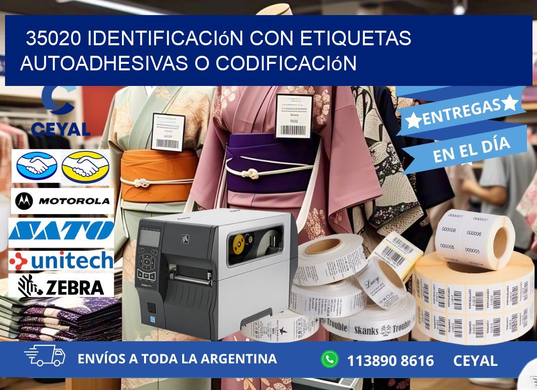 35020 identificación con etiquetas autoadhesivas o codificación