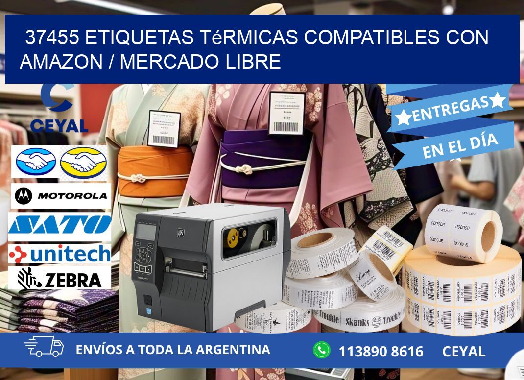 37455 etiquetas térmicas compatibles con Amazon / Mercado Libre