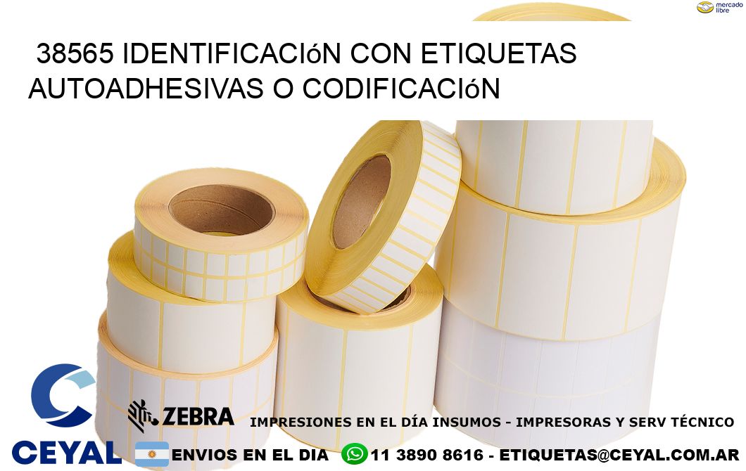 38565 identificación con etiquetas autoadhesivas o codificación