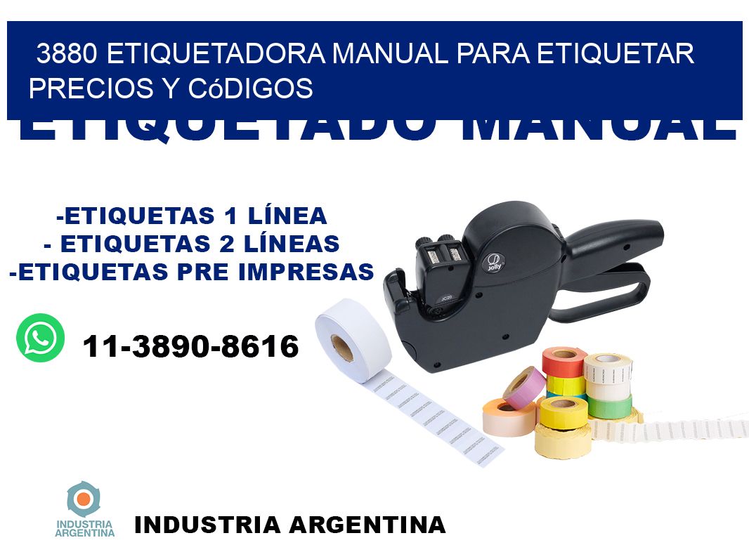 3880 etiquetadora manual para etiquetar precios y códigos