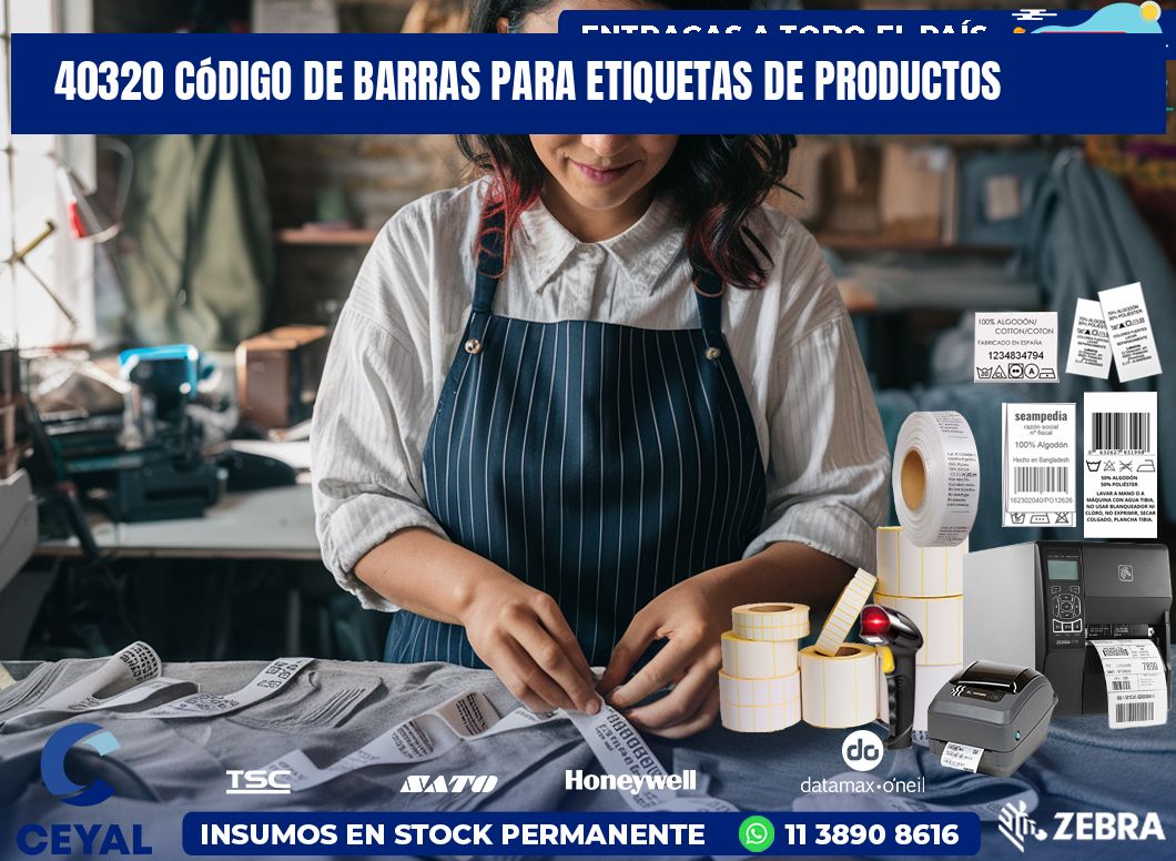 40320 código de barras para etiquetas de productos