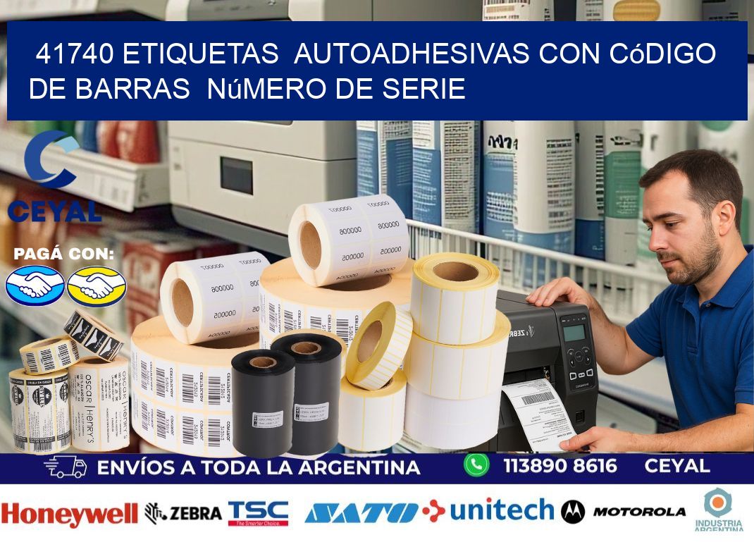 41740 etiquetas  autoadhesivas con código de barras  número de serie