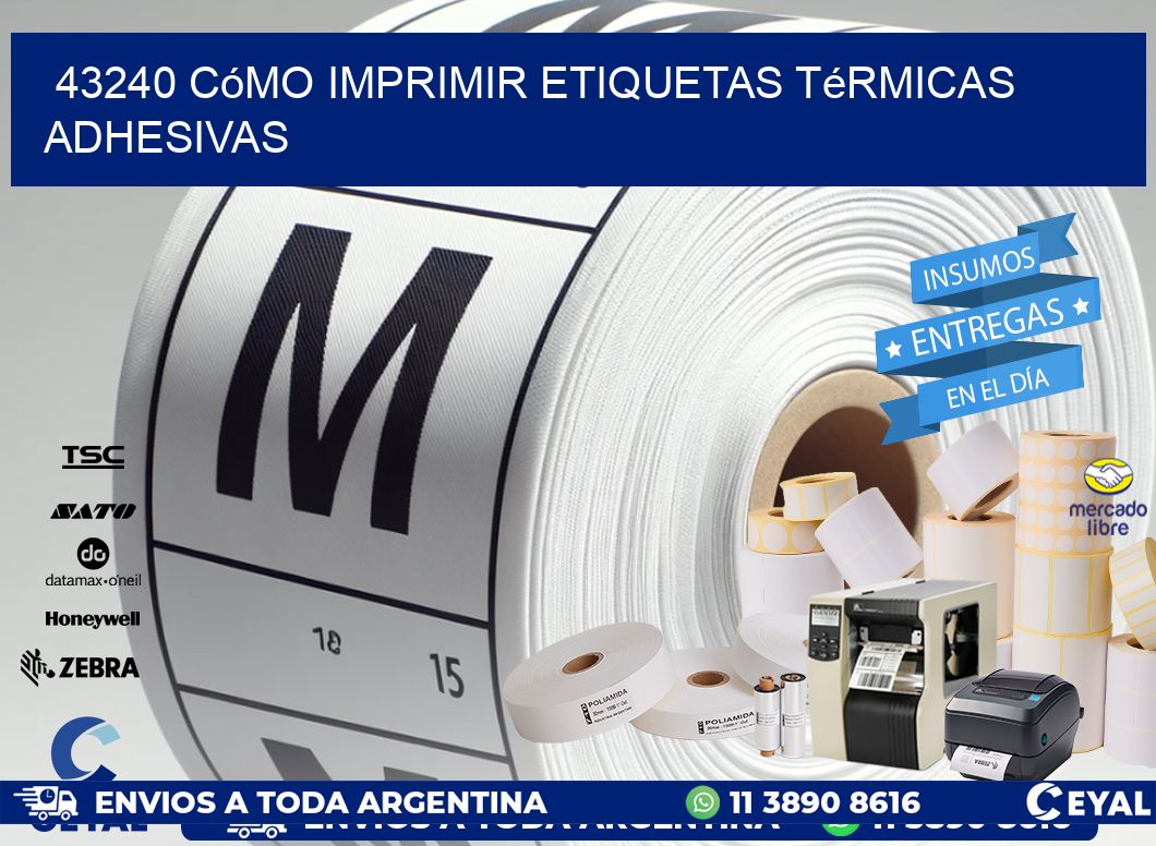 43240 cómo imprimir etiquetas térmicas adhesivas