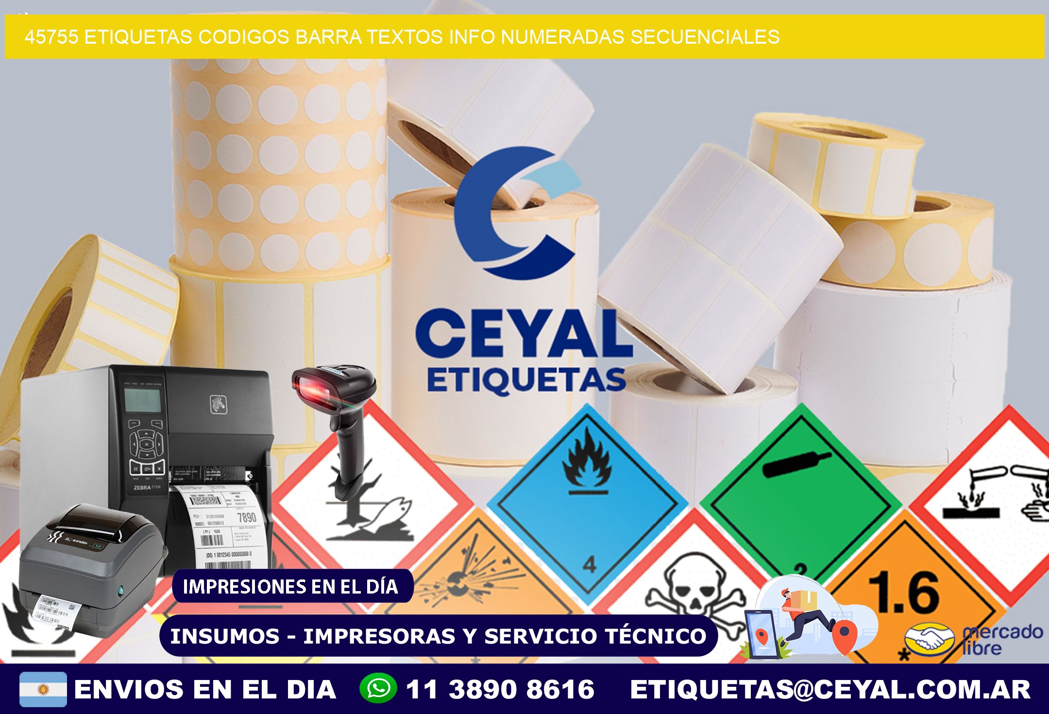 45755 Etiquetas Codigos Barra Textos Info Numeradas Secuenciales