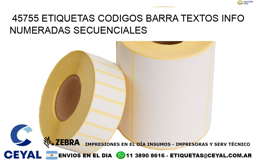 45755 Etiquetas Codigos Barra Textos Info Numeradas Secuenciales