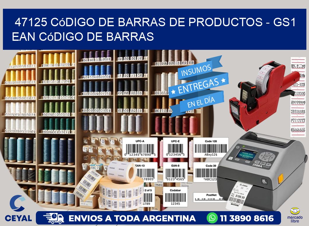 47125 Código de Barras de productos - GS1 ean Código de Barras
