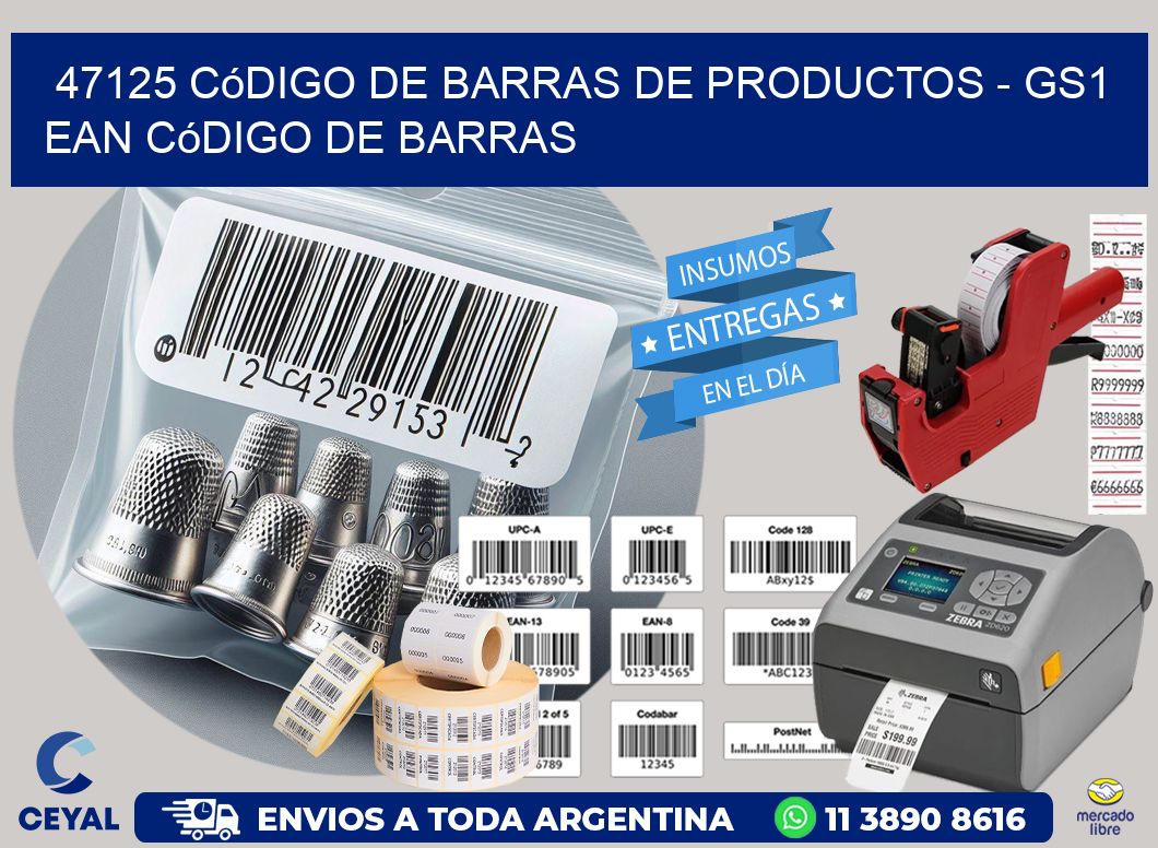 47125 Código de Barras de productos - GS1 ean Código de Barras