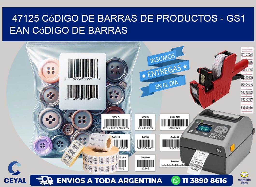 47125 Código de Barras de productos – GS1 ean Código de Barras