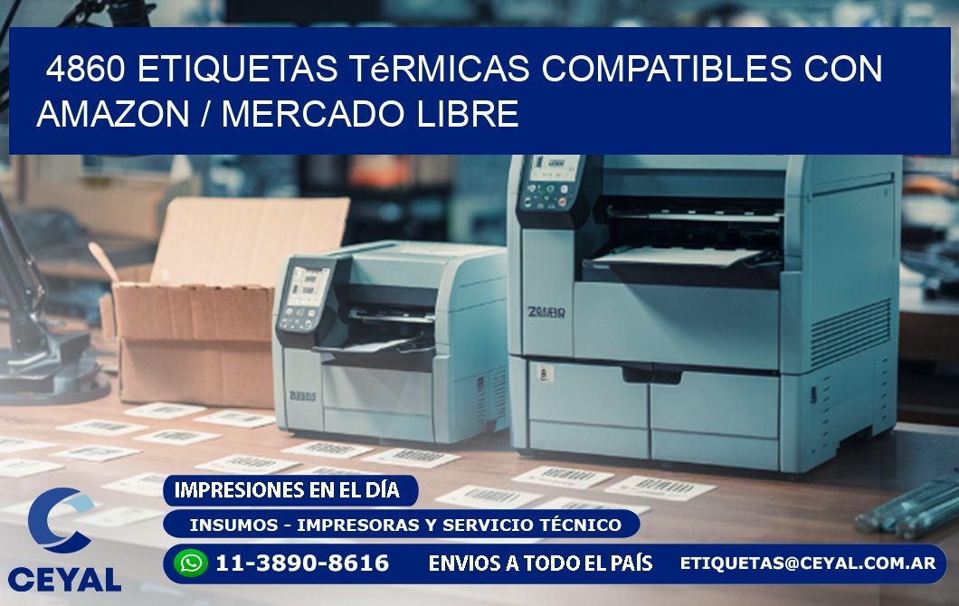 4860 etiquetas térmicas compatibles con Amazon / Mercado Libre