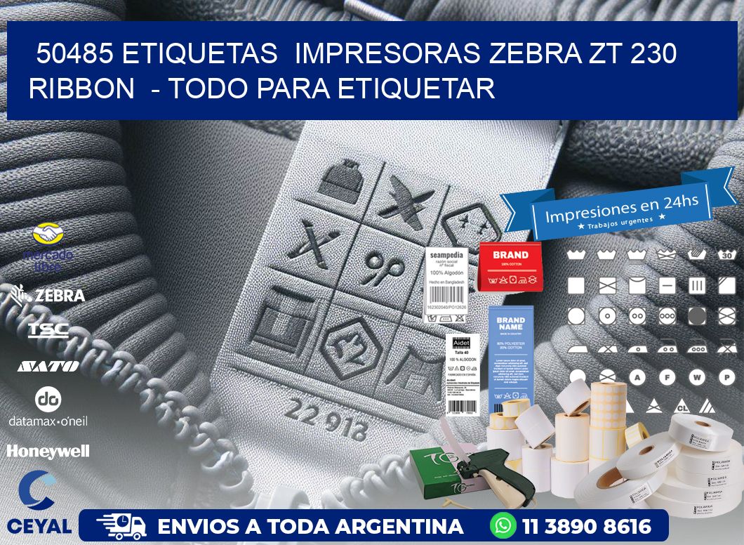 50485 etiquetas impresoras zebra zt 230 ribbon - Todo para Etiquetar