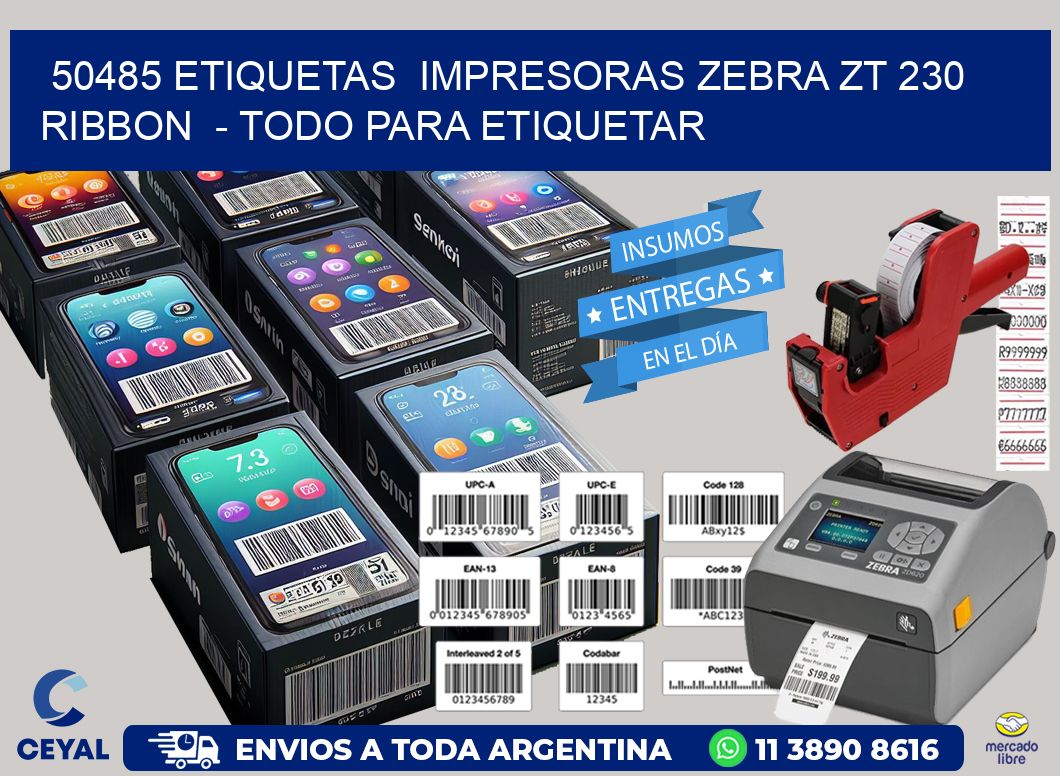 50485 etiquetas impresoras zebra zt 230 ribbon - Todo para Etiquetar