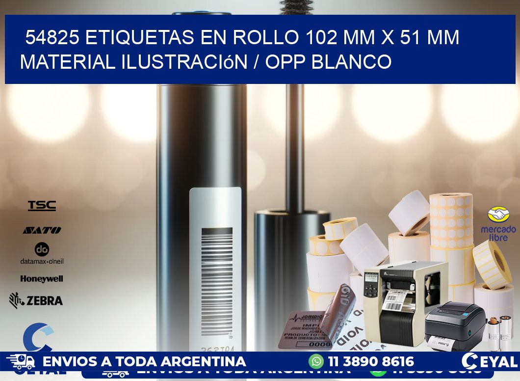 54825 Etiquetas en rollo 102 mm x 51 mm material Ilustración / OPP Blanco