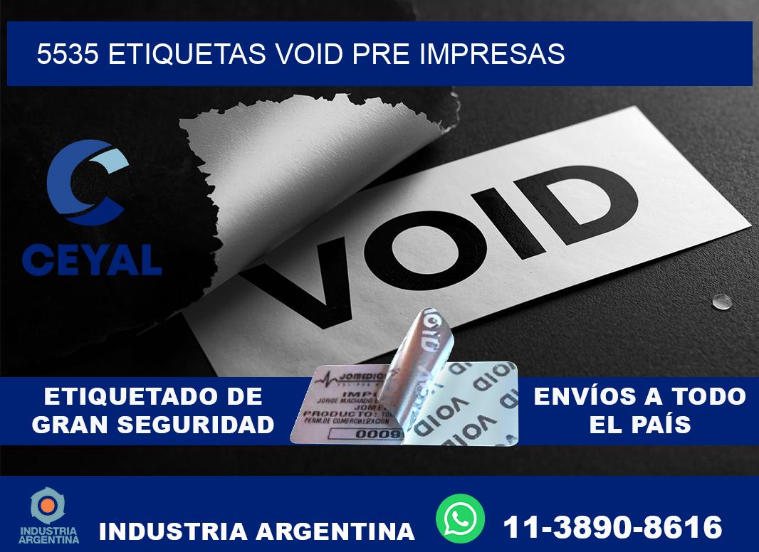 5535 etiquetas void pre impresas