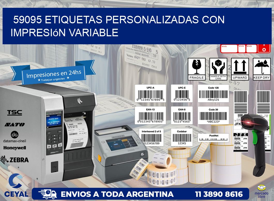 59095 etiquetas personalizadas con impresión variable