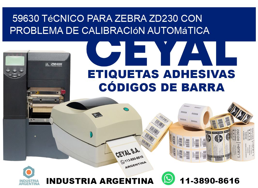 59630 técnico para zebra zd230 con problema de calibración automática