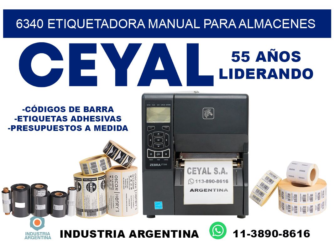 6340 etiquetadora manual para almacenes