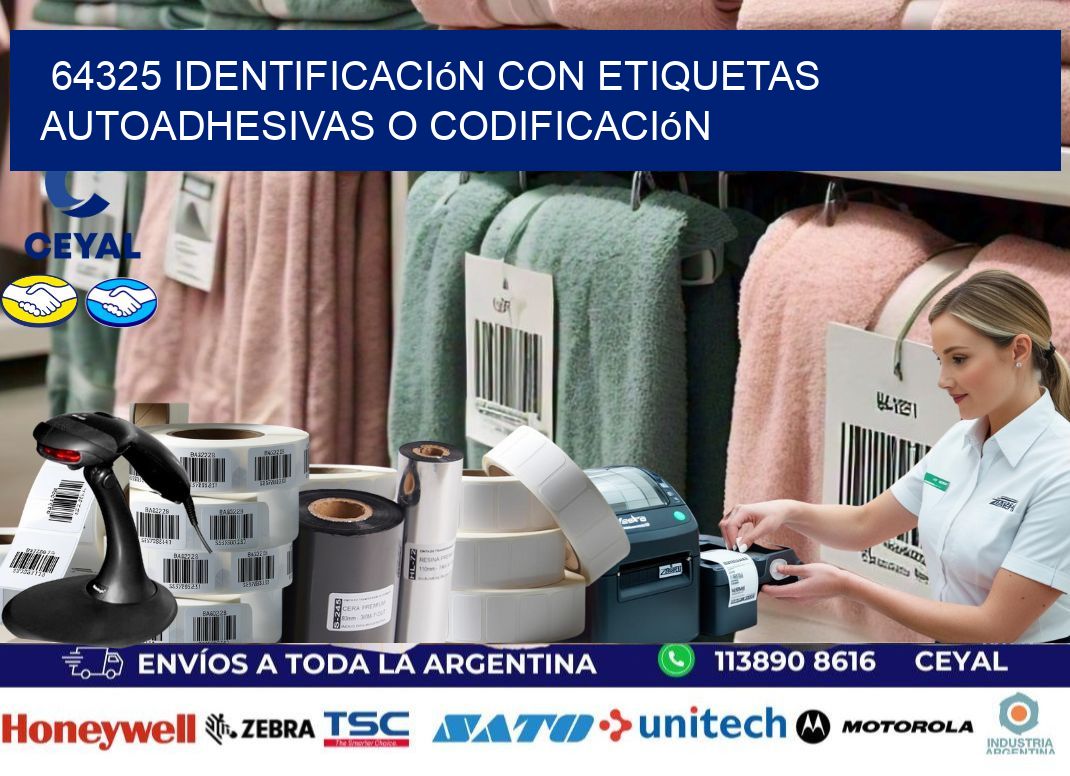 64325 identificación con etiquetas autoadhesivas o codificación