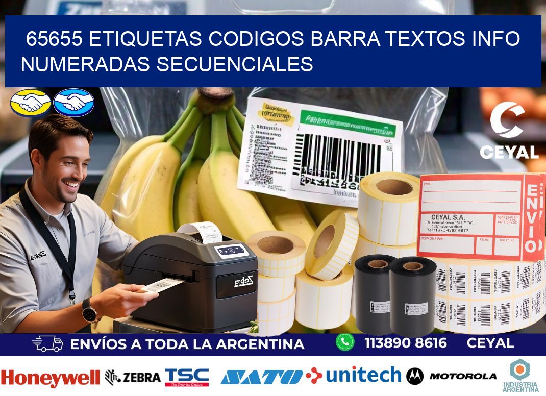 65655 Etiquetas Codigos Barra Textos Info Numeradas Secuenciales