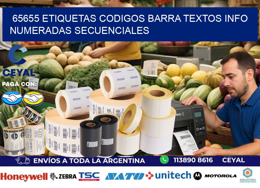 65655 Etiquetas Codigos Barra Textos Info Numeradas Secuenciales