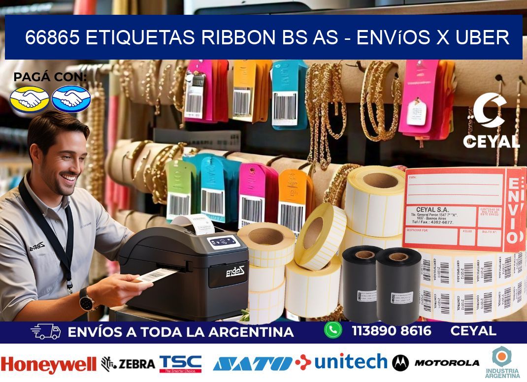 66865 etiquetas ribbon bs as - envíos x uber