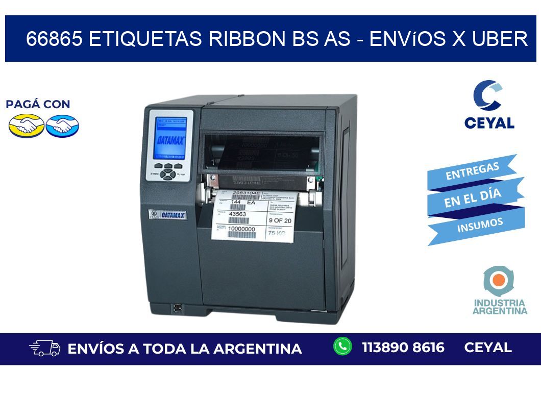 66865 etiquetas ribbon bs as - envíos x uber