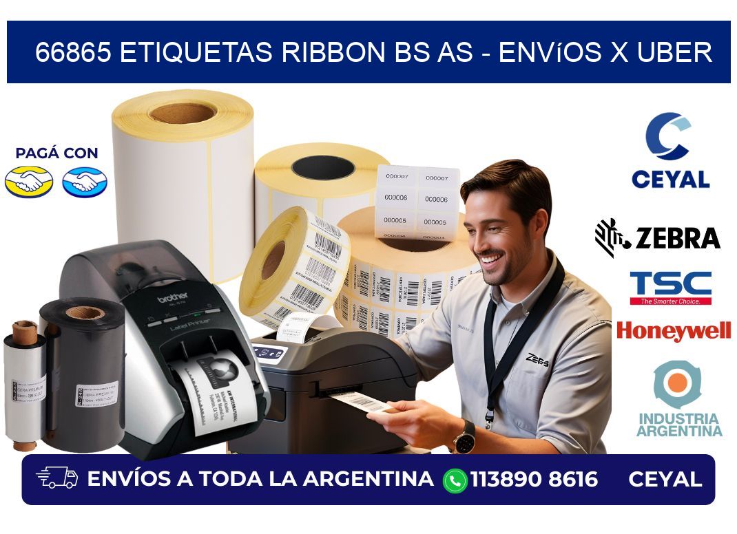 66865 etiquetas ribbon bs as - envíos x uber