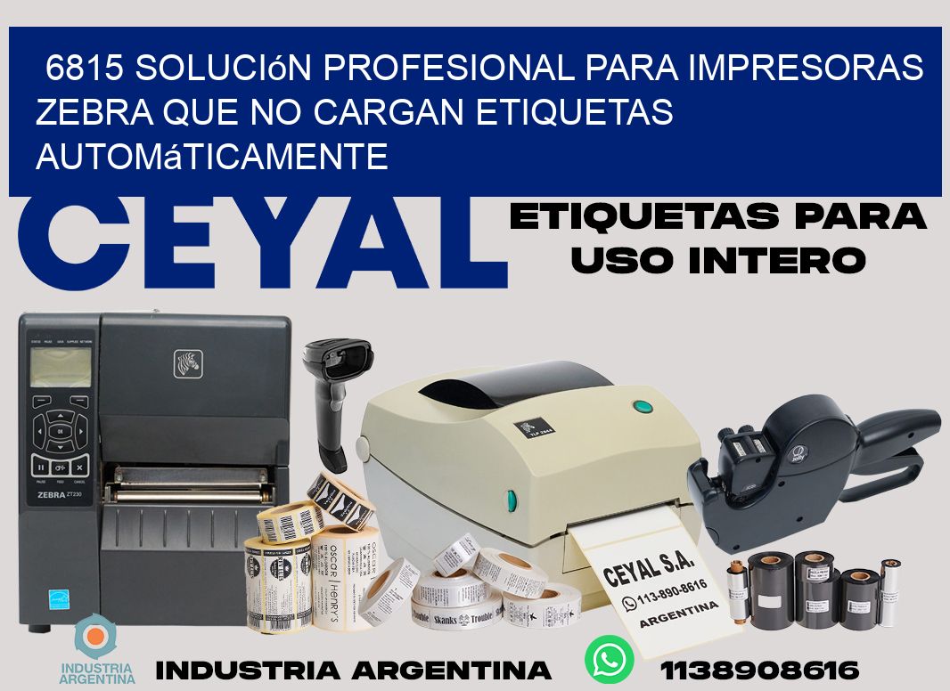 6815 solución profesional para impresoras zebra que no cargan etiquetas automáticamente