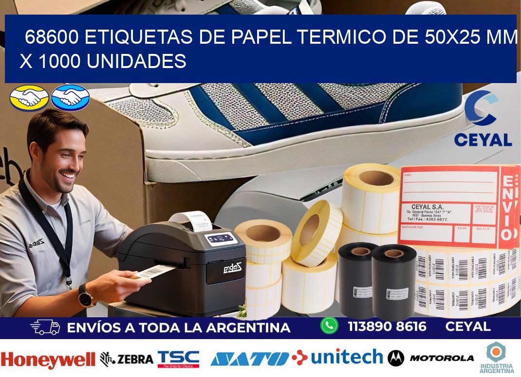 68600 Etiquetas De Papel Termico De 50×25 Mm X 1000 Unidades