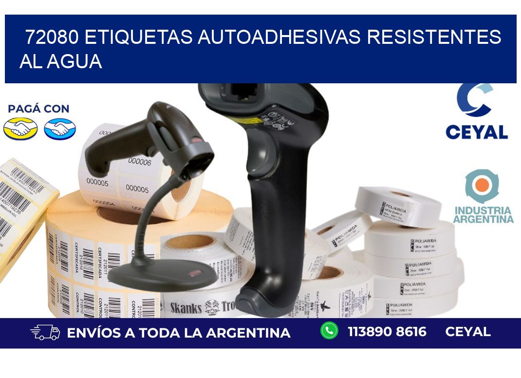 72080 etiquetas autoadhesivas resistentes al agua