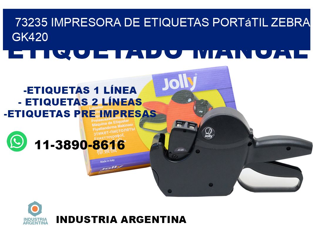 73235 impresora de etiquetas portátil Zebra GK420