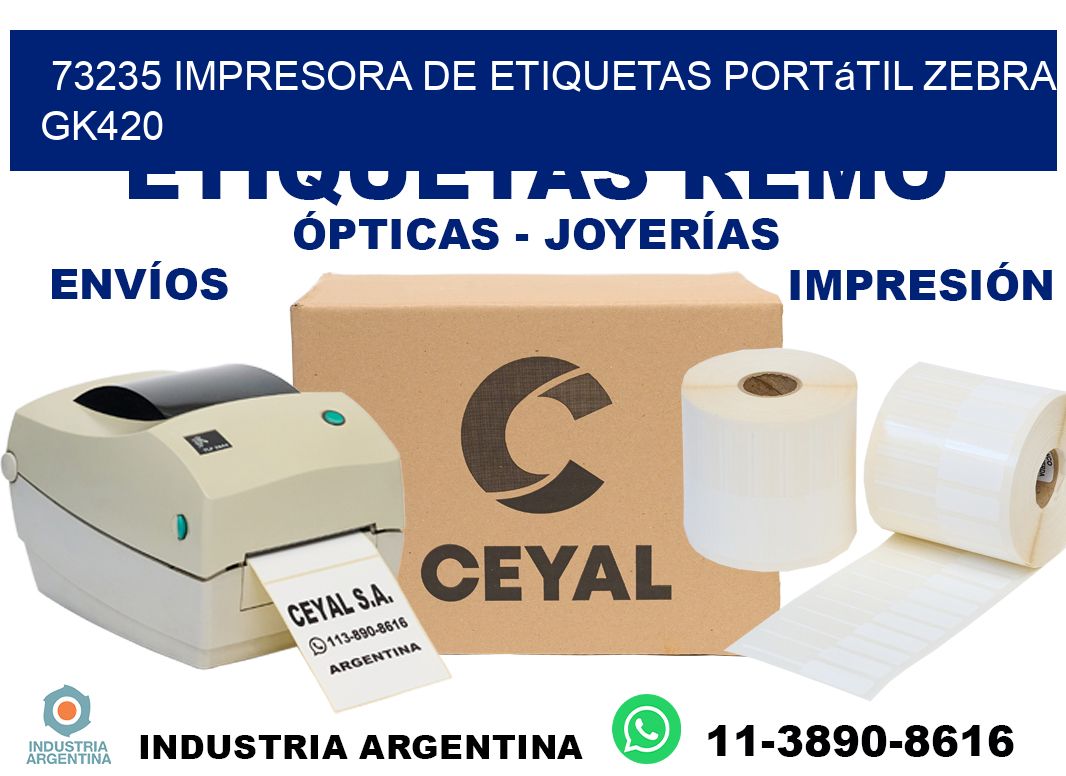 73235 impresora de etiquetas portátil Zebra GK420