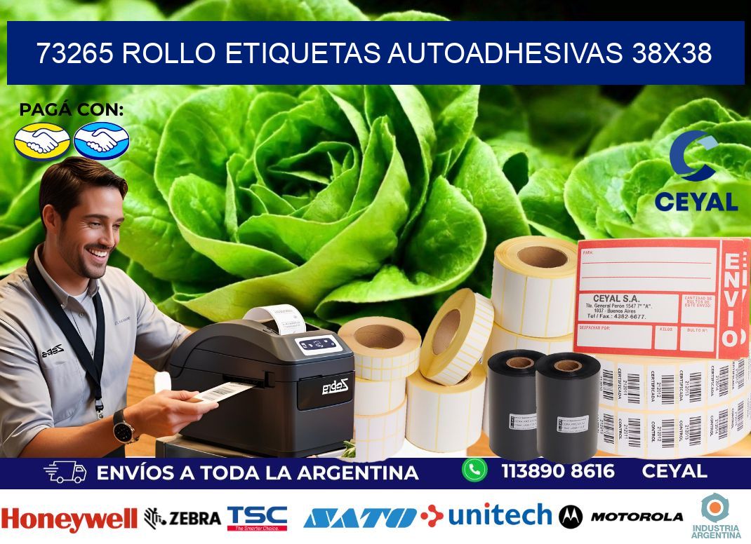 73265 Rollo Etiquetas autoadhesivas 38x38
