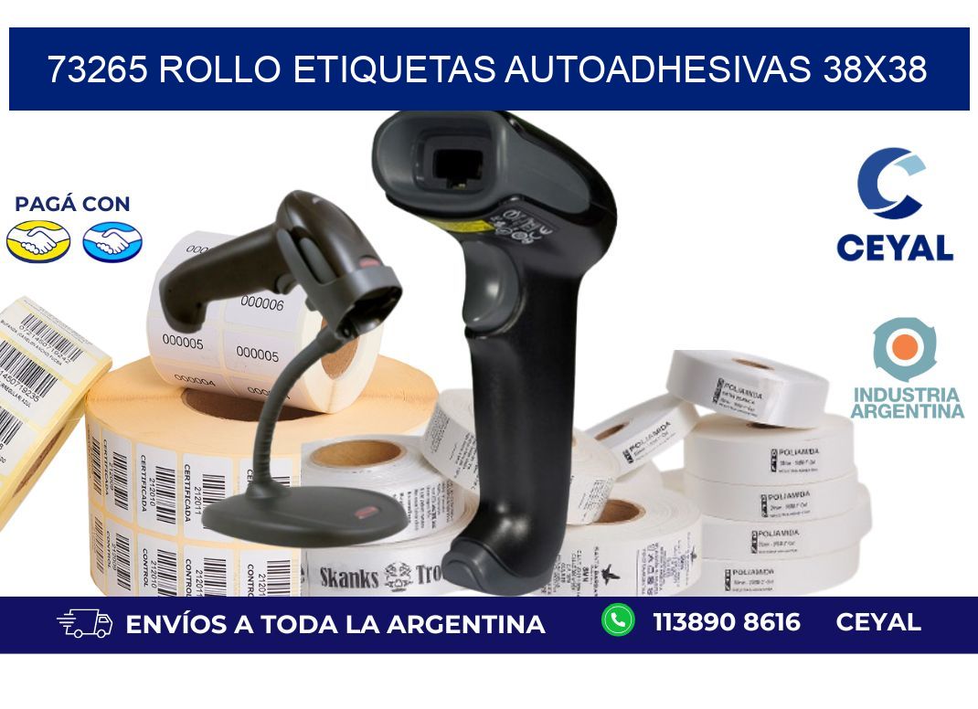 73265 Rollo Etiquetas autoadhesivas 38x38