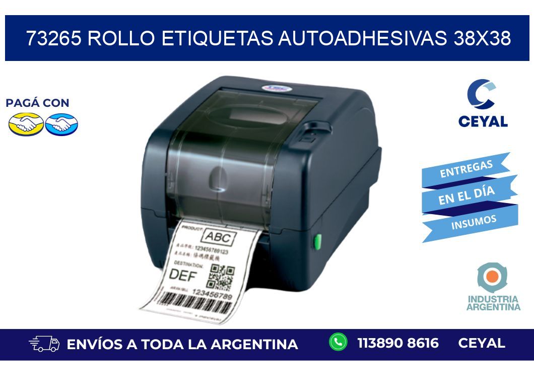 73265 Rollo Etiquetas autoadhesivas 38x38