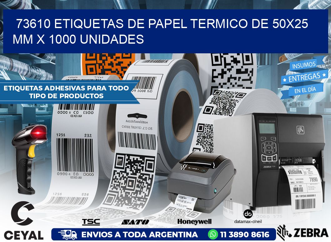 73610 Etiquetas De Papel Termico De 50x25 Mm X 1000 Unidades