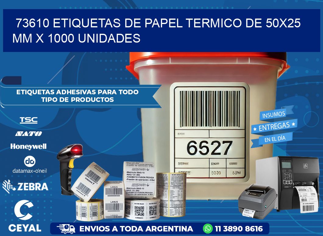 73610 Etiquetas De Papel Termico De 50×25 Mm X 1000 Unidades