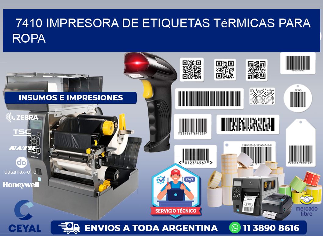 7410 impresora de etiquetas térmicas para ropa